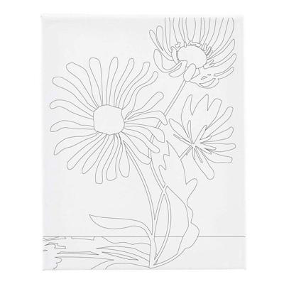 Creativ Company Schildercanvas met print grote bloemen - 24x30cm