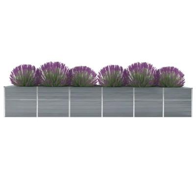 VidaXL Plantenbak verhoogd 480x80x77 cm gegalvaniseerd staal grijs VidaXL Plantenbak verhoogd 480x80x77 cm gegalvaniseerd staal grijs