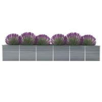 VidaXL Plantenbak verhoogd 480x80x77 cm gegalvaniseerd staal grijs - thumbnail