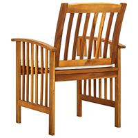 Tuinstoelen 3 st met kussens massief acaciahout - thumbnail