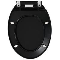 VidaXL Toiletbril soft-close met quick-release ontwerp zwart - thumbnail