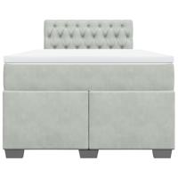 Boxspring met matras fluweel lichtgrijs 120x200 cm - thumbnail