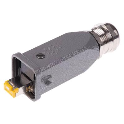 HARTING Han® 3 A RJ45 10G Han 3 A RJ45 10 G-connector 09451151560 Koppeling, recht Aantal polen: 8 Zwart 1 stuk(s)