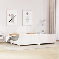 Bedframe zonder matras massief grenenhout wit 180x200 cm - thumbnail