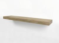 Zwevende wandplank oud eiken recht 80 x 20 cm - thumbnail