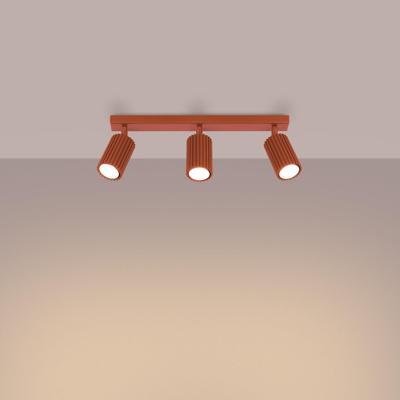 Plafondlamp KARBON 3L rood oker
