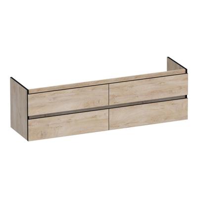 Brauer Joy Edge - Onderkast - 160 cm - met 4 Softclose Lades Greeploos en 2 Sifon Uitsparingen - Forest Wheat