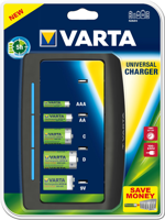 Varta LCD Charger 4x5716 & 12V & USB Batterijlader NiMH AAA (potlood), AA (penlite) - thumbnail