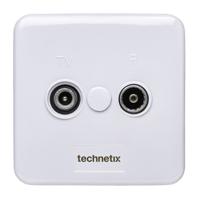 Technetix TN-TRAS2000-S Radio/tv Wandcontactdoos Coax 2 Uitgangen Wit - thumbnail