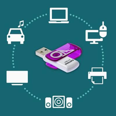 Philips FM64FD00B USB flash drive 64 GB USB Type-A 3.0 (3.1 Gen 1) Paars, Wit