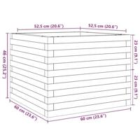 Plantenbak 60x60x46 cm massief grenenhout wit - thumbnail