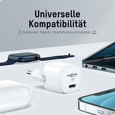Ansmann Home Charger HC130PD-mini USB-oplader 30 W Thuis Uitgangsstroom (max.) 3000 mA Aantal uitgangen: 1 x USB-C GaN, USB Power Delivery (USB-PD)