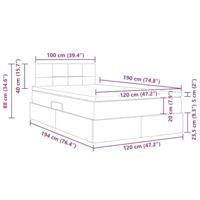 Opbergbed met LED met matras Lichtgrijs 120 x 190 cm Stof - thumbnail