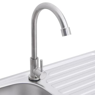 Campinggootsteen enkele bak met kraan roestvrij staal 75 x 40 x 15 cm