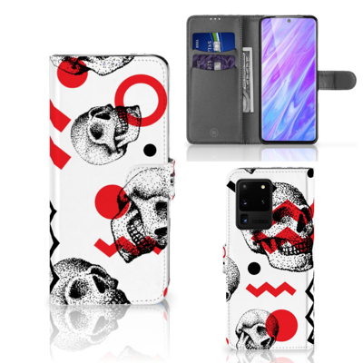 Telefoonhoesje met Naam Samsung Galaxy S20 Ultra Skull Red Telefoonhoesje met Naam Samsung Galaxy S20 Ultra Skull Red