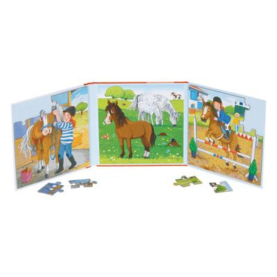 Goki magnetisch legpuzzelboek paardenstal, 40st.