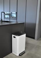 Pedaalemmer Desq 40 liter RVS wit - thumbnail