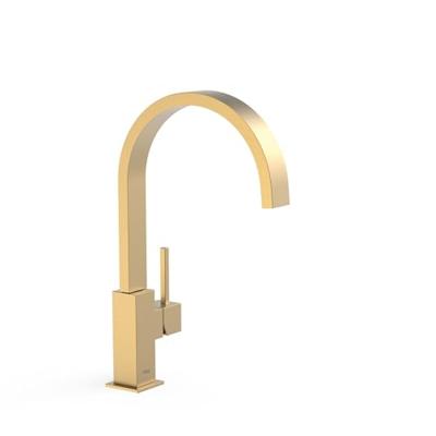 Keukenkraan Tres Top | Opbouw | 360° Draaibaar | Mengkraan | 1-hendel | Vierkant | 24k Goud mat