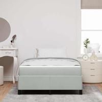Bedframe met matras Wit en lichtgrijs 120 x 190 cm Fluweel - thumbnail