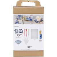 Creativ Company Hobbyset kintsugi, onderzetter, blauw, goud, lichtrood, wit, 1 doos - thumbnail