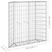Gabion plantenbak trapezium 100x20x100 cm gegalvaniseerd staal - thumbnail