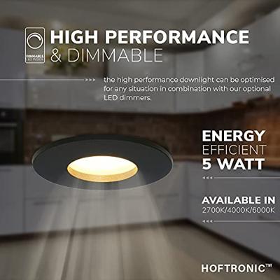 Set van 6 Porto - LED Inbouwspots - 5 Watt 400 lumen - 4000K Neutraal wit - GU10 - Dimbaar - Rond - IP44 voor badkamer, buiten en binnen - Zwart - thumbnail