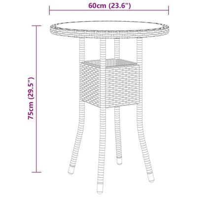 5-delige Loungeset poly rattan grijs - thumbnail