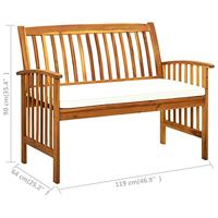 Tuinbank met kussen 119 cm massief acaciahout - thumbnail