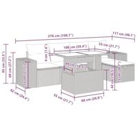 6-delige Loungeset met kussens poly rattan beige - thumbnail