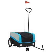 Fietstrailer 45 kg ijzer zwart en blauw - thumbnail