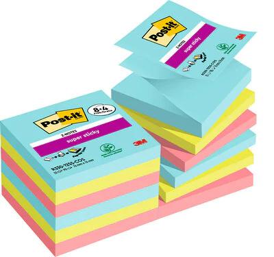 Post-It Super Sticky Z-Notes Cosmic, 90 vel, ft 76 x 76 mm, 8 + 4 GRATIS