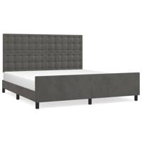 Bedframe zonder matras 160x200 cm fluweel donkergrijs - thumbnail