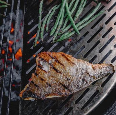 Half Moon SS Cooking Grate - Classic Joe BBQ Kamado Joe - Kamado joe