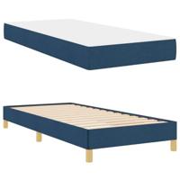 Boxspring bed Blauw, Wit 100 x 200 cm Schuim - thumbnail