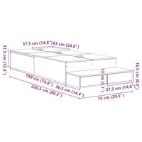 Opbergbedframe Oud hout 226,5 x 75 x 31,5 cm Bewerkt hout - thumbnail
