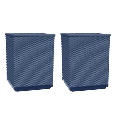 VidaXL Plantenbakken 2 st 30x30x37 cm polypropeen blauwgrijs