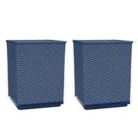 VidaXL Plantenbakken 2 st 30x30x37 cm polypropeen blauwgrijs - thumbnail