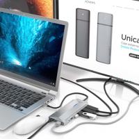 AISENS - ASUC-12P005-GR - USB-C Dock 12-in-1, USB-C A 2xHDMI, 1xRJ45, 3xUSB-A, 2xUSB-C, 1xUSB-C PD, 1xAudio, 1xSD, 1xMicro SD, Grijs, 30cm - thumbnail
