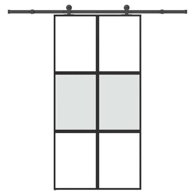 Schuifdeur met beslag 102,5x205 cm gehard glas en aluminium