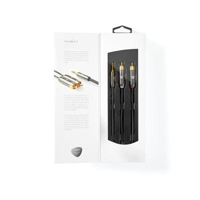 Stereo-Audiokabel | 3,5 mm Male - 2x RCA Male | Gun Metal Grey | Gevlochten kabel