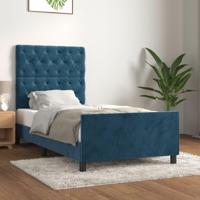 Bedframe zonder matras 80x200 cm fluweel donkerblauw - thumbnail