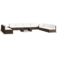10-delige Loungeset poly rattan bruin - thumbnail