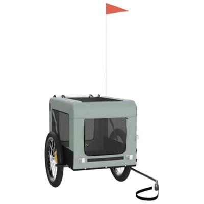 VidaXL Hondenfietstrailer oxfordstof en ijzer grijs en zwart
