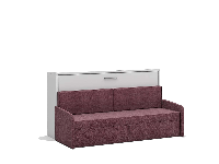 Eenpersoons bedkast met bank Antraciet Geen matras - thumbnail