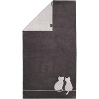 Cawö Cawö Cute Cats 6263 Badlaken 80x150 basalt/platin - thumbnail