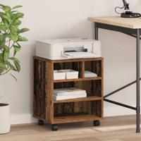 VidaXL Printerstand met opslag oud hout 41 x 32 x 48 cm bewerkt hout - thumbnail