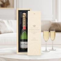 Champagne in gegraveerde kist - Moët & Chandon (750ml) - thumbnail