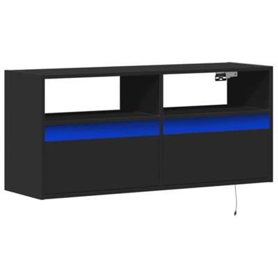Tv-wandmeubel met LED-verlichting 100x31x45 cm zwart Tv-wandmeubel met LED-verlichting 100x31x45 cm zwart