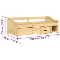 Slaapbank met 3 lades IRUN 90x200 cm massief grenenhout - thumbnail