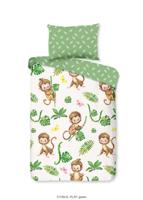 Good Morning Kinderdekbedovertrek "apen en bladeren" - Groen - (140x200/220 cm) - Katoen - thumbnail